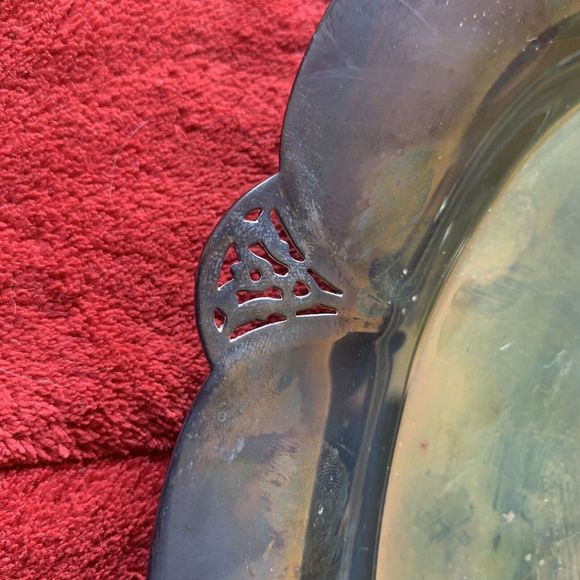 Vintage Wm Rogers 411 Silverplate Serving Tray Platter - Oval 11" x 8-1/4" - Picture 2 of 4